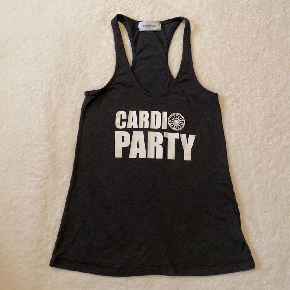 SoulCycle Women’s Cardio Party Charcoal Gray Racerback Tank Size S